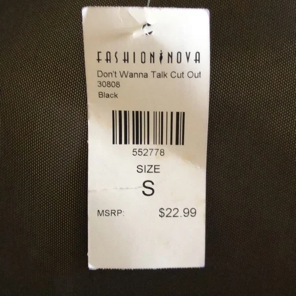 NWT Fashion Nova Black Bodysuit Top with cutouts Super Sexy!! Small S - Picture 3 of 4